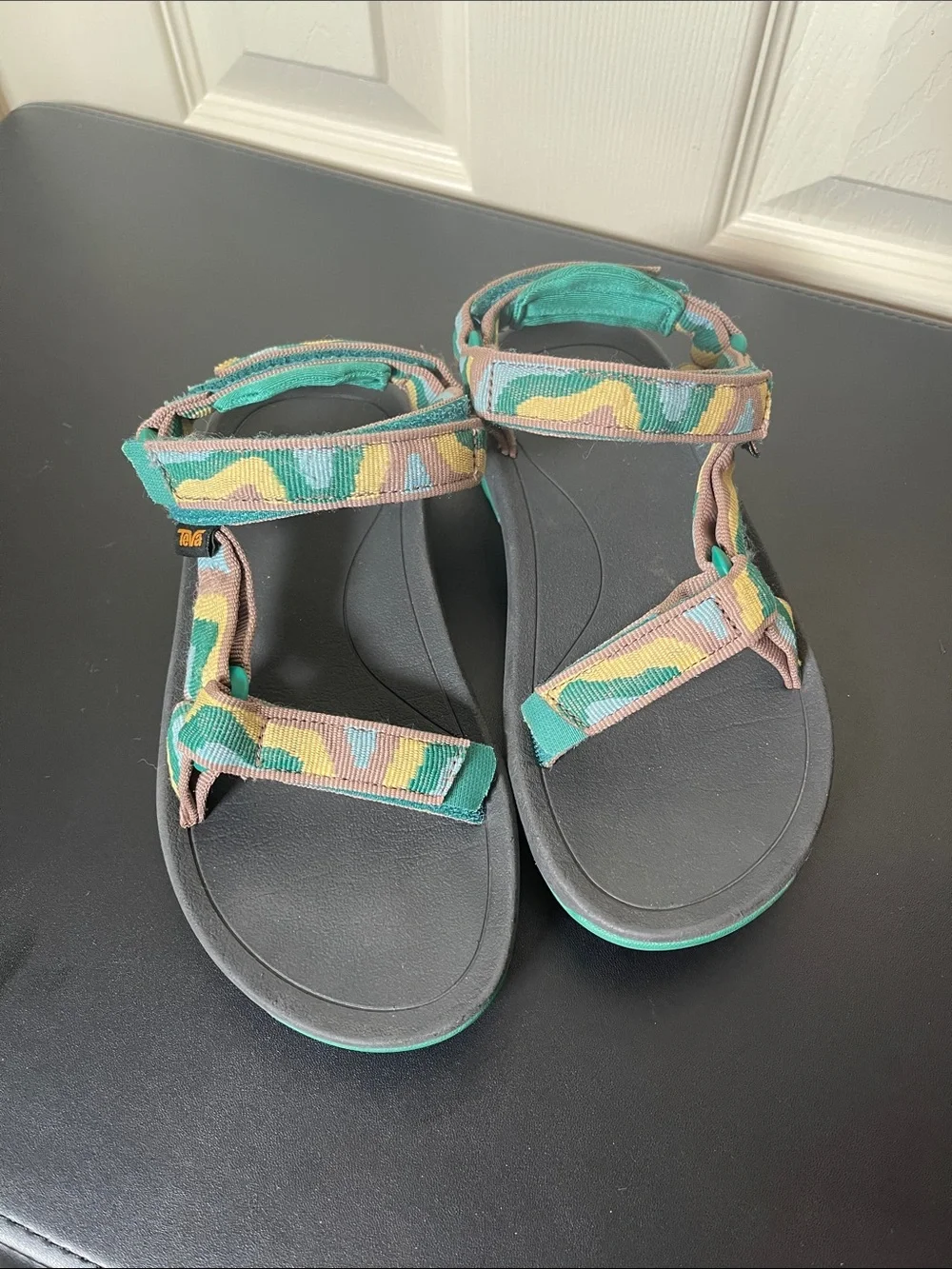 Teva Kids Green Camo Strap Sandals